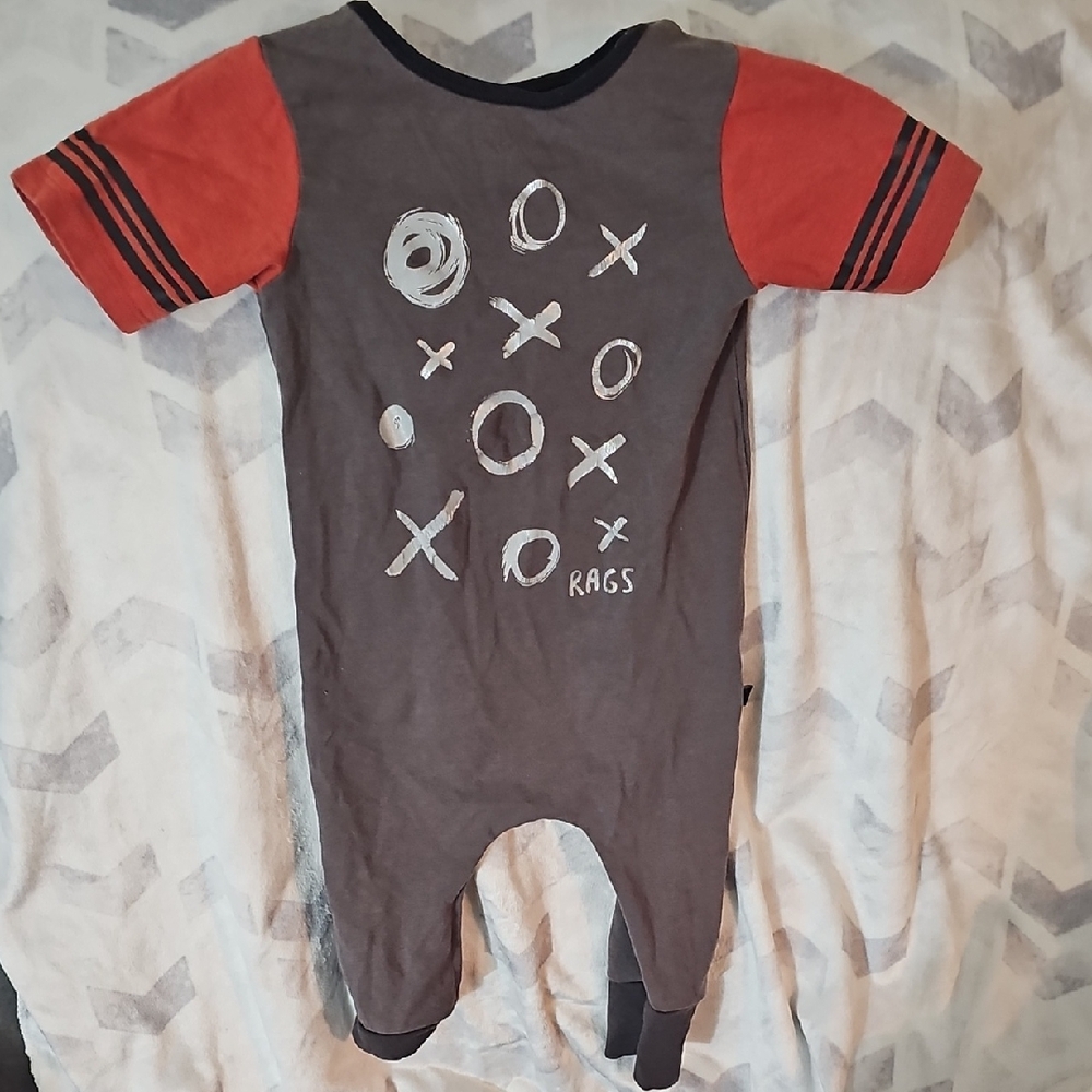 Rags Brand Kids Bodysuit in Red and Gray
